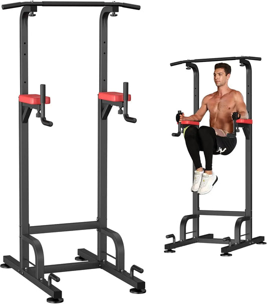 Adjustable Power Tower Pull Up Bar Dip Station for Home Gym Strength Training Fitness Equipment
