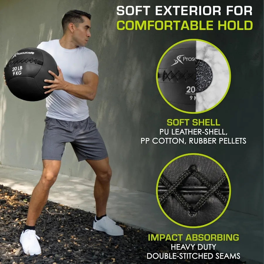 Soft Medicine Balls Wall Balls and Full Body Dynamic Exercises. Black 20 LB