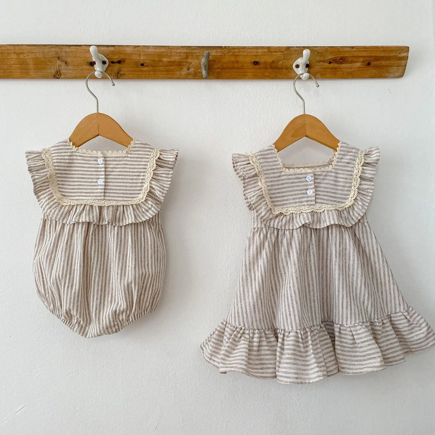 Fashion Baby Girls Clothes Girls Dress Striped Lace Summer New Baby Girl Romper