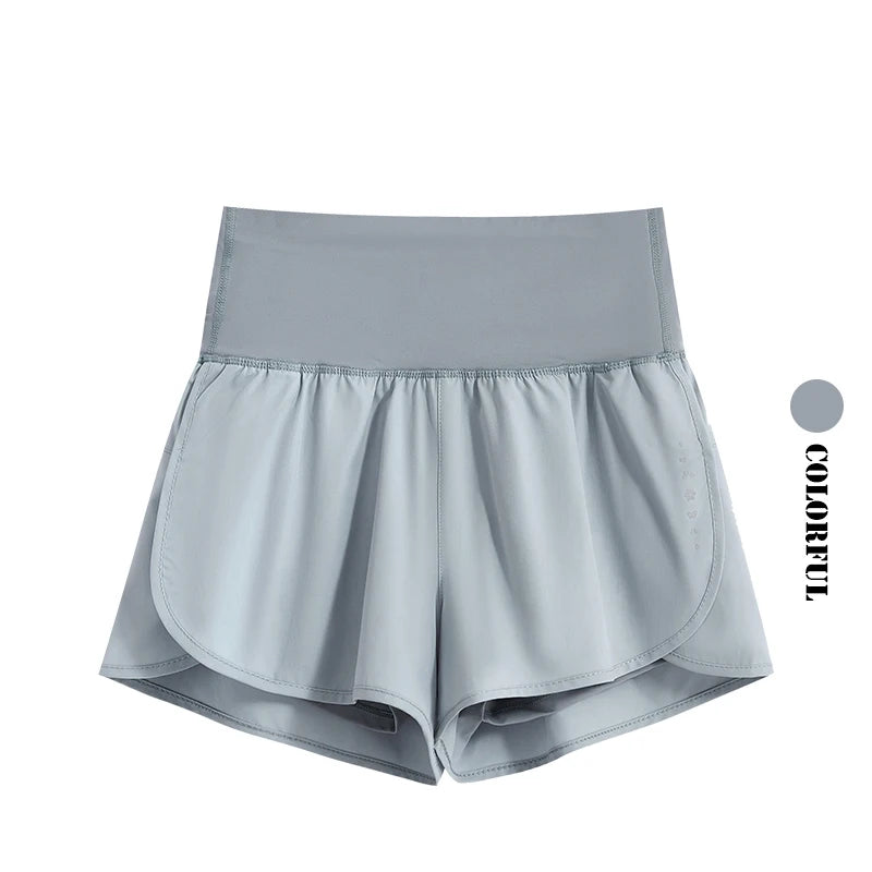 DRUR Running Short Women Gym Shorts 2 in 1Elastic Waist Shorts With Pocket Female Tennis Sportswear Fitness Clothes Jogger Pant