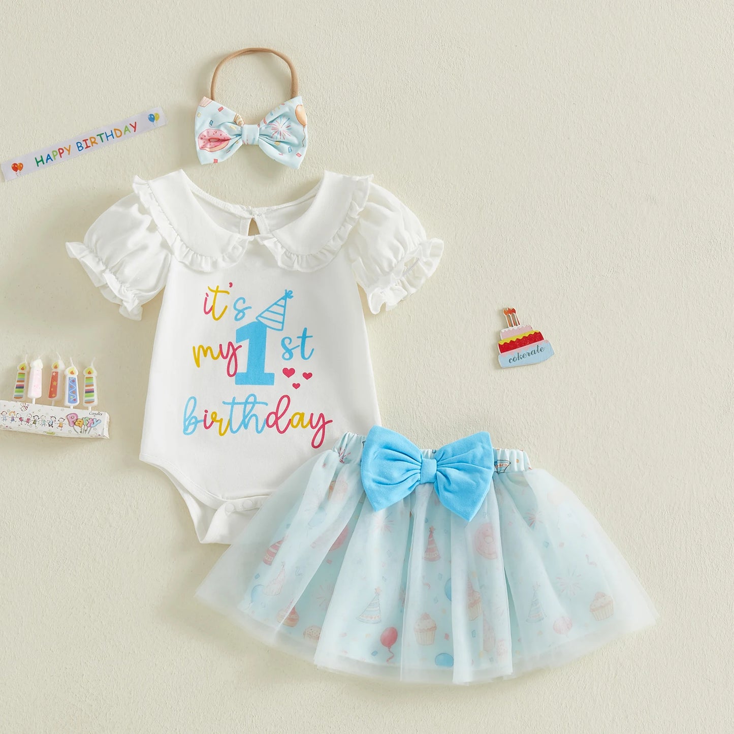 Baby Girl 1st Birthday Tutu Dress Set