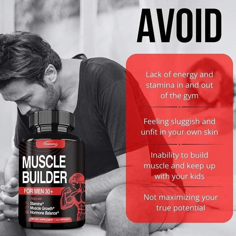 Muscle Supplement - Muscle Mass Increase, Anabolic Activity Support,Muscle Development,Increased Strength - 120 Capsules