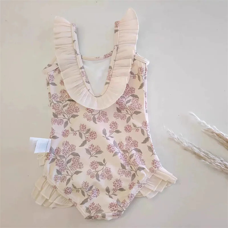 Baby Girls' Swimwear Summer Printed One-Piece Swimsuit