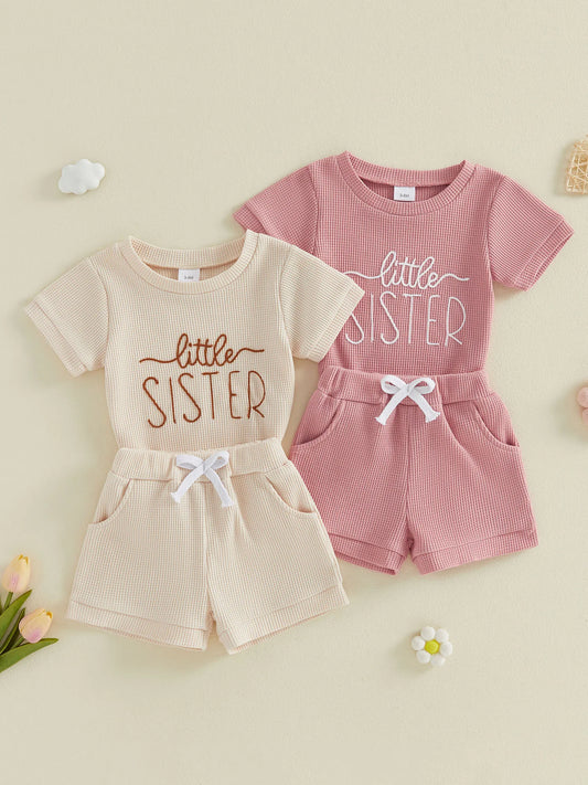 Toddler Girls 2-Piece Outfit Little Sister Short Sleeve Outfit