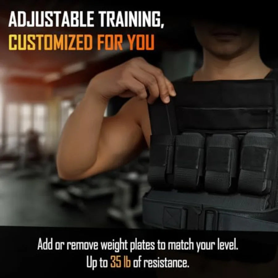 Vestly Pro Adjustable Leather Weighted Vest for Men with Wrist Ankle Weights Up to 35 lb Premium Durable Breathable fo