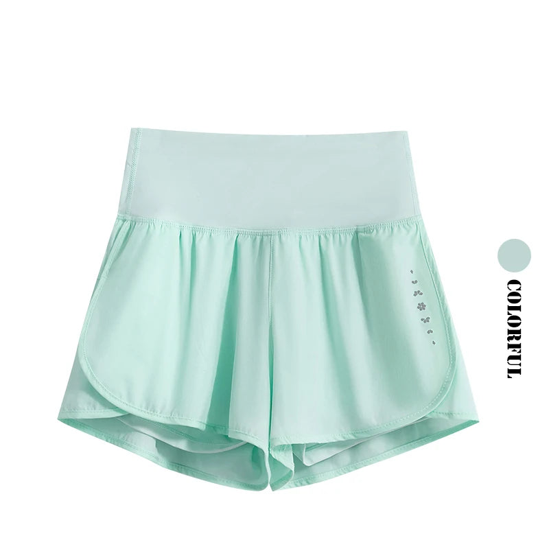 DRUR Running Short Women Gym Shorts 2 in 1Elastic Waist Shorts With Pocket Female Tennis Sportswear Fitness Clothes Jogger Pant