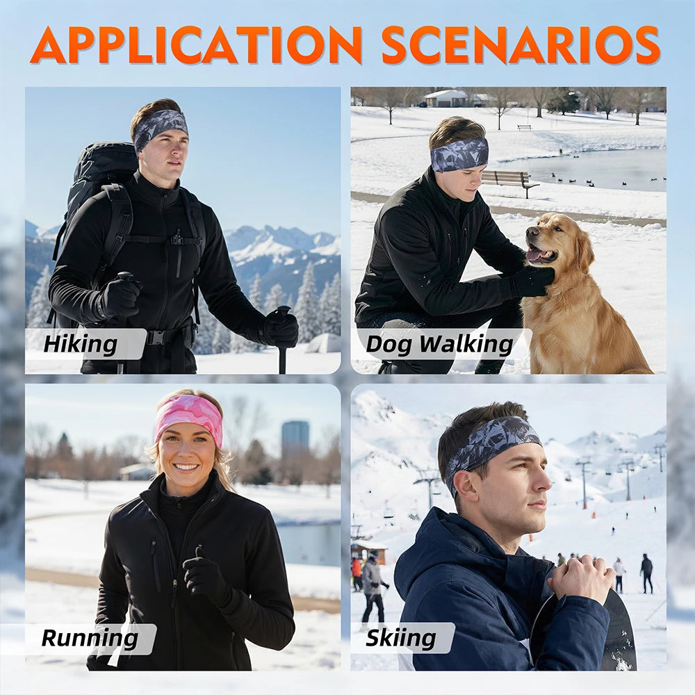 Sports Sweatbands Warm Headbands Sweat-absorption Lightweight Running Yoga Gym Fitness Skiing Cycling Soft Headwear Bandana