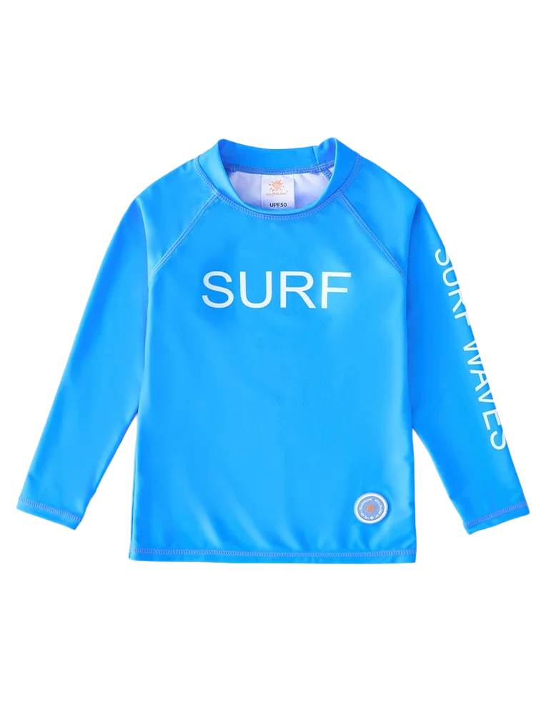 T Shirt for Swimming Children's Swimwear UPF50 UV Protection Beach Bathing Suit Kid Boy Girl Long Sleeve Swimsuit Top Rash Guard