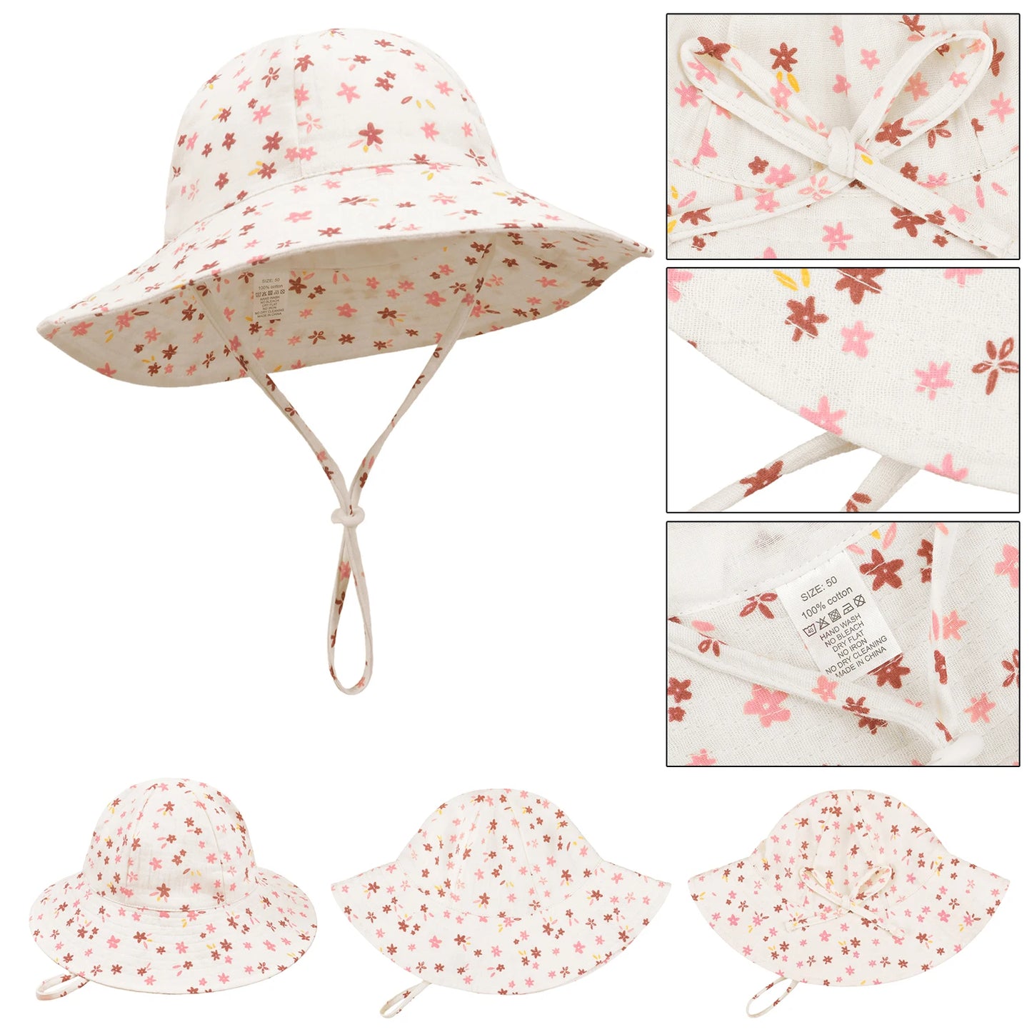 Newborn Boys Girls Bucket Hat Summer Kids Toddler