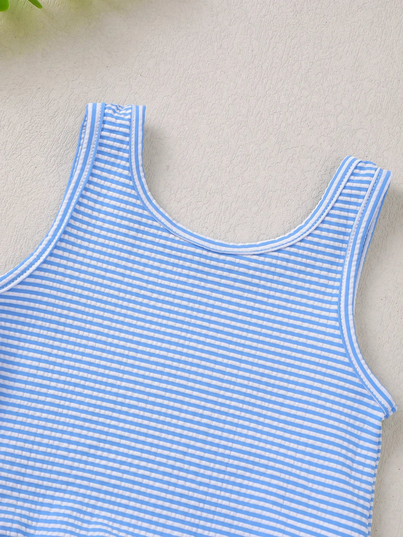 Baby Girl's Solid Stripe One-Piece Swimsuit Sleeveless Bodysuit for Toddlers And Kids